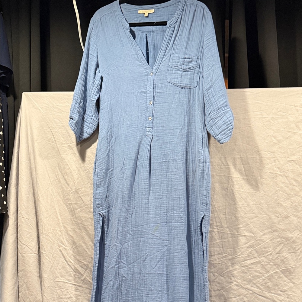Light Blue V-Neck Dress